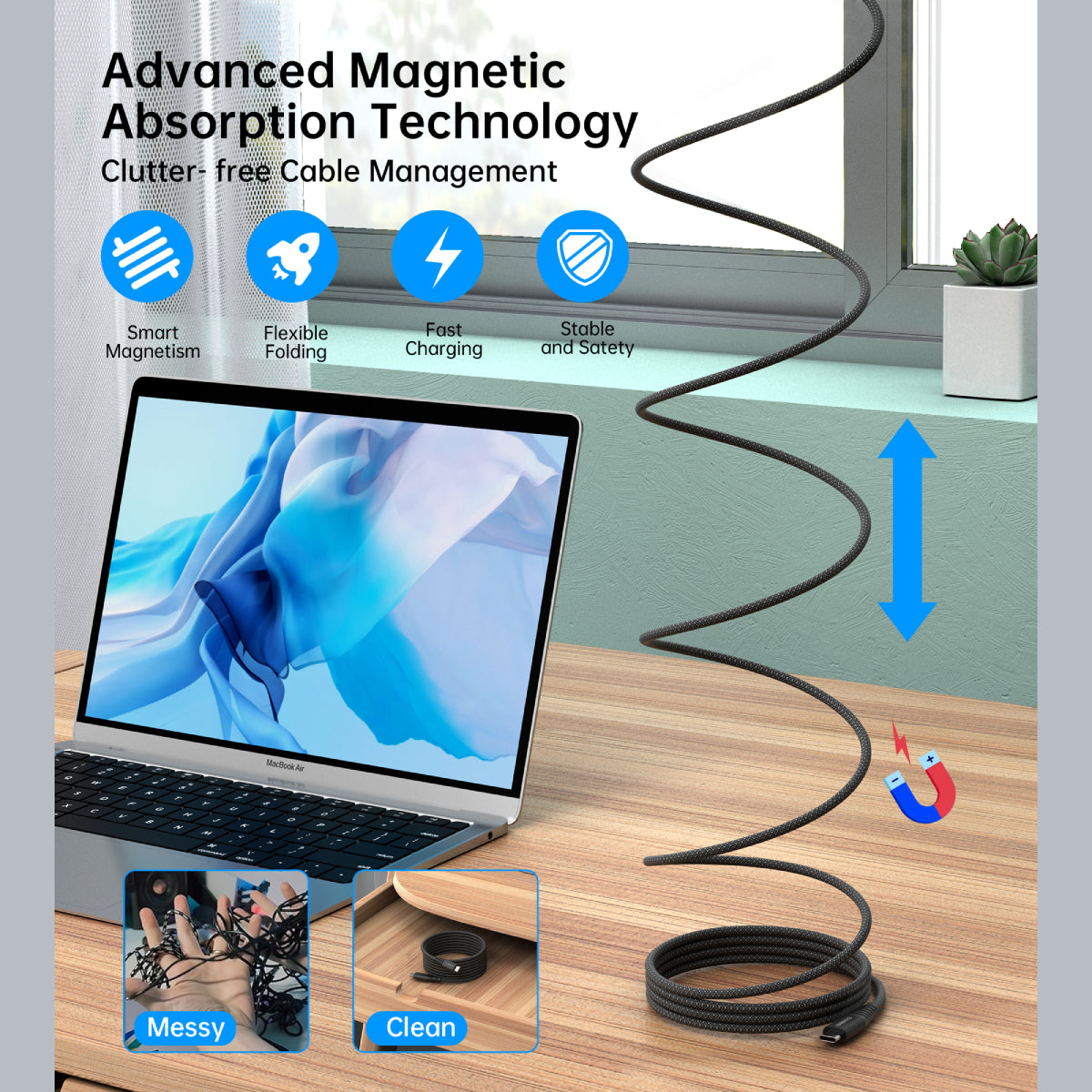 Choetech 100W braided C toC charging cable 1.2m (XCC-1054)