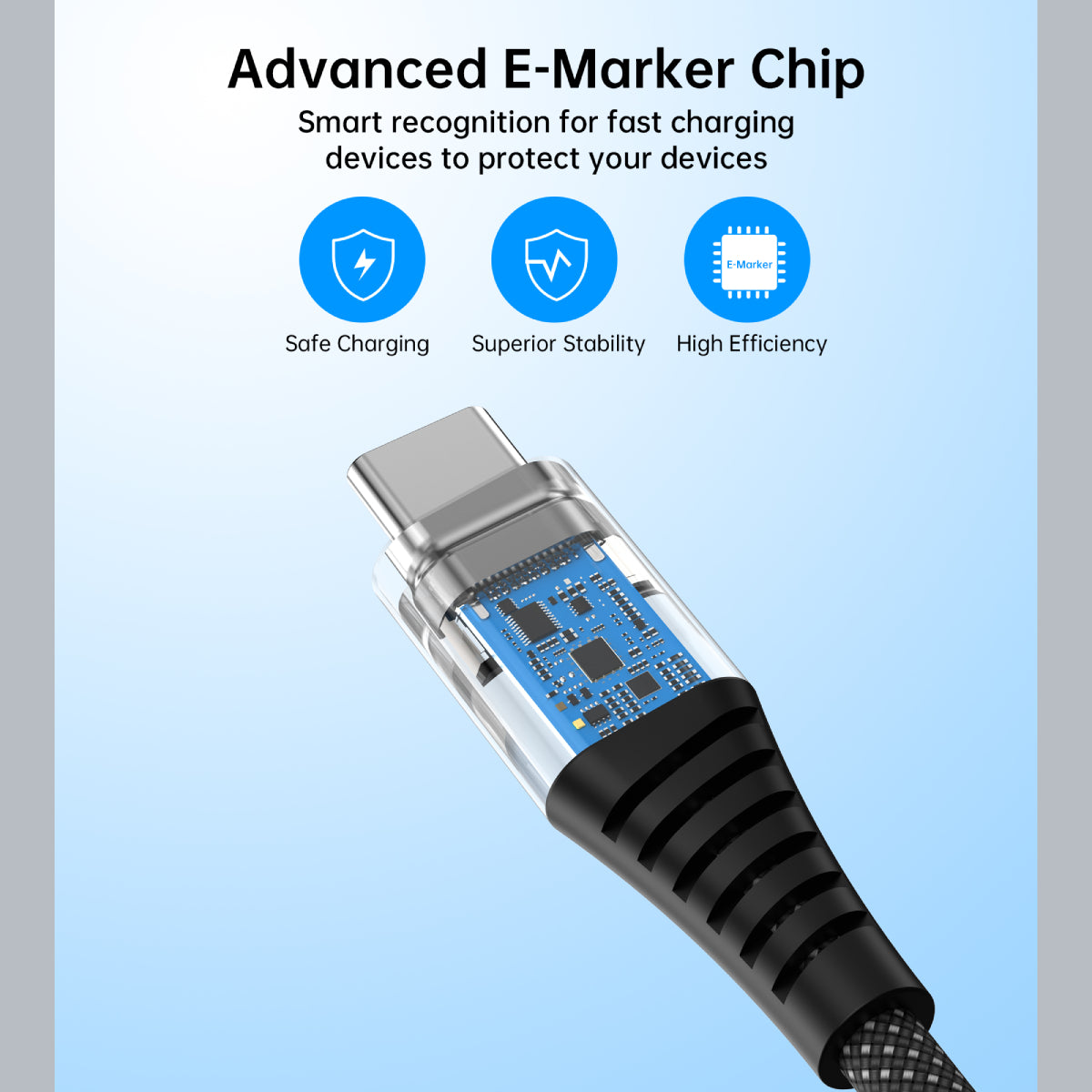 Choetech 100W braided C toC charging cable 1.2m (XCC-1054)