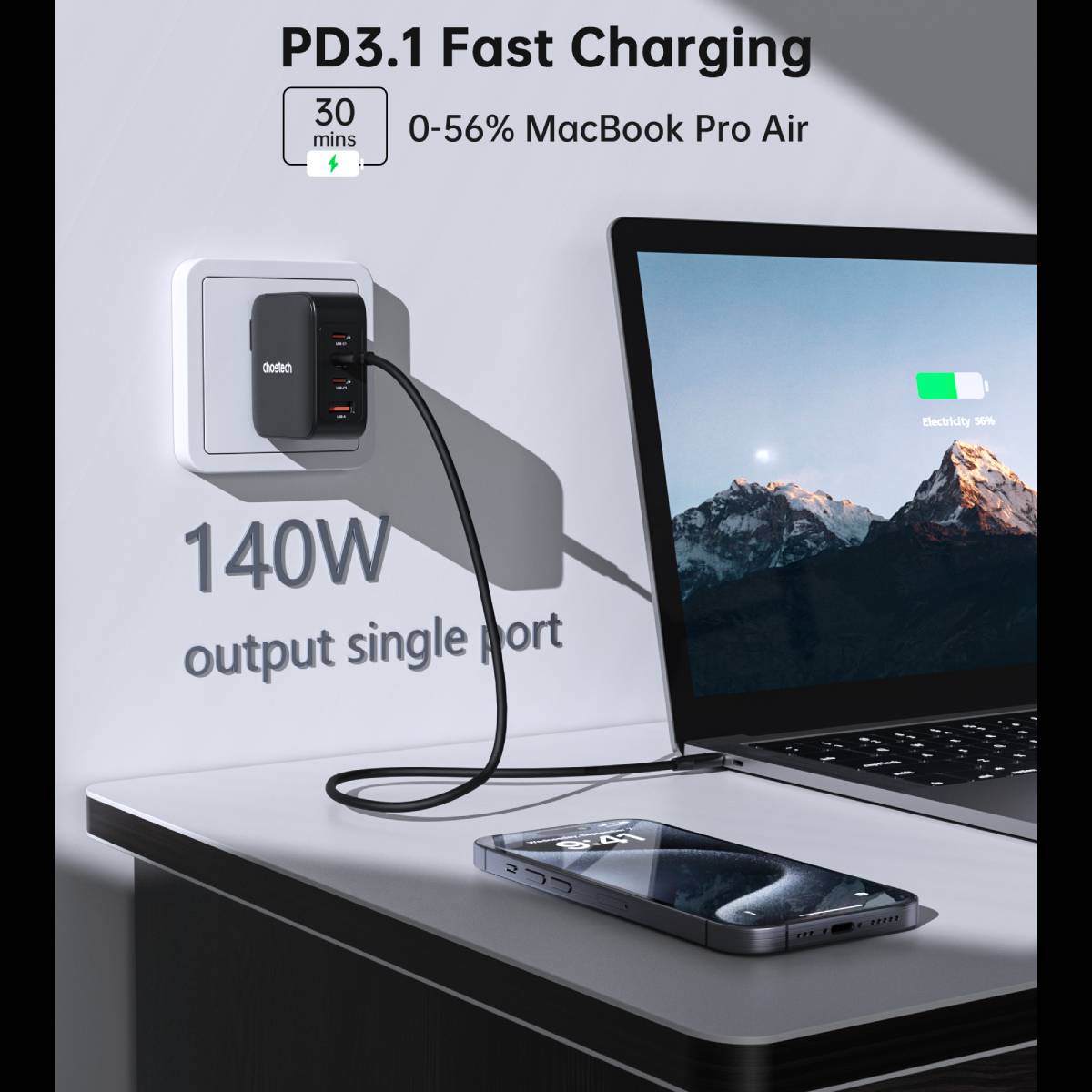 Choetech 140W GaN Wall Charger (PD3016)