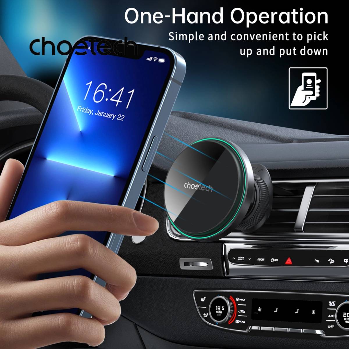 Choetech 15W Wireless Car Charger (T204-F) - XtraSure | Apple Authorized Reseller in Myanmar