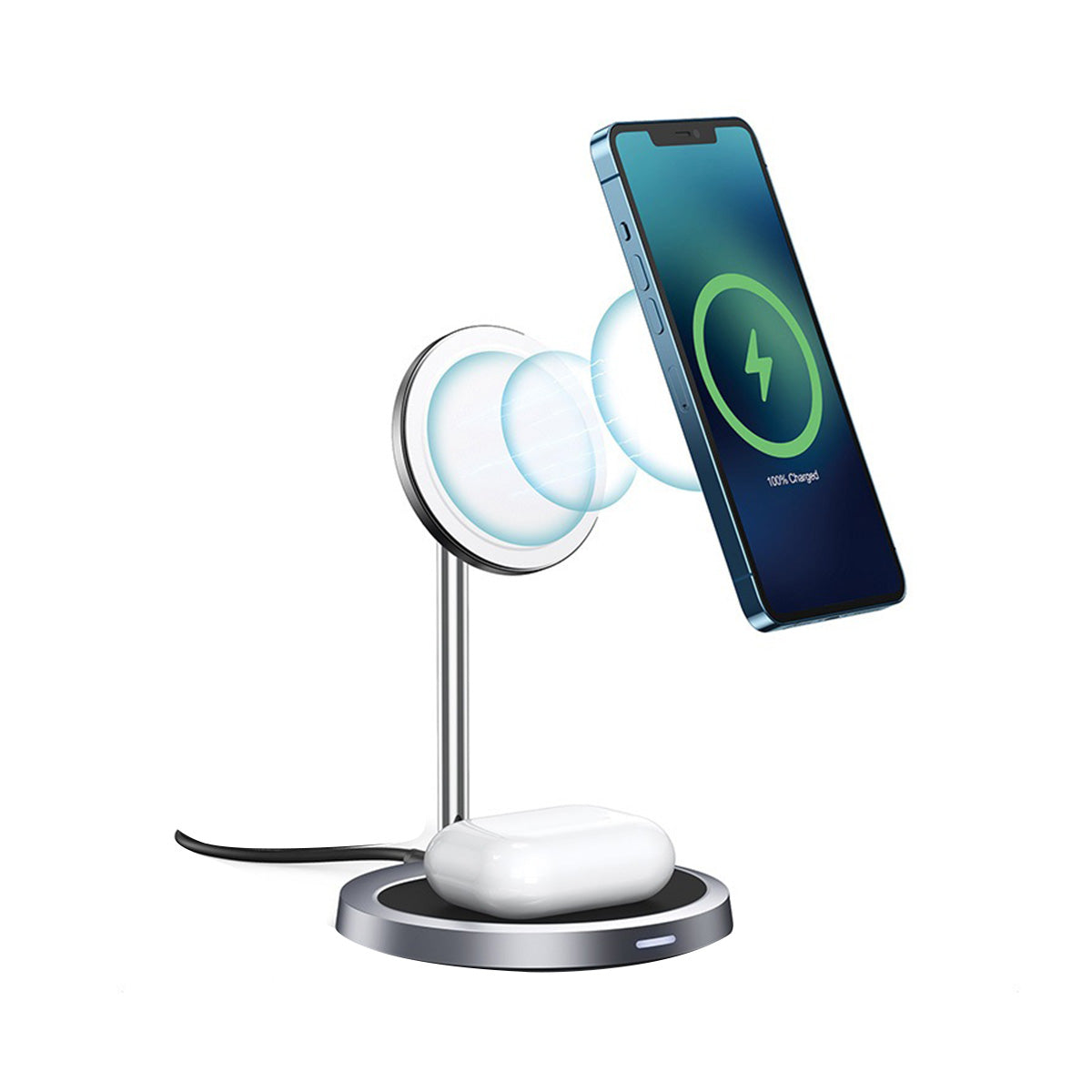 Choetech 2-in-1 Holder Magnetic Wireless Charger with MagSafe T575-F (Gray) - XtraSure | Apple Authorized Reseller in Myanmar