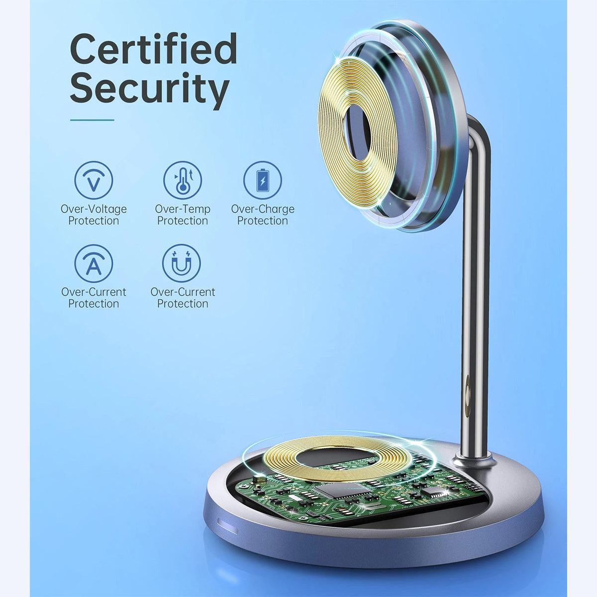 Choetech 2-in-1 Holder Magnetic Wireless Charger with MagSafe T575-F (Gray) - XtraSure | Apple Authorized Reseller in Myanmar