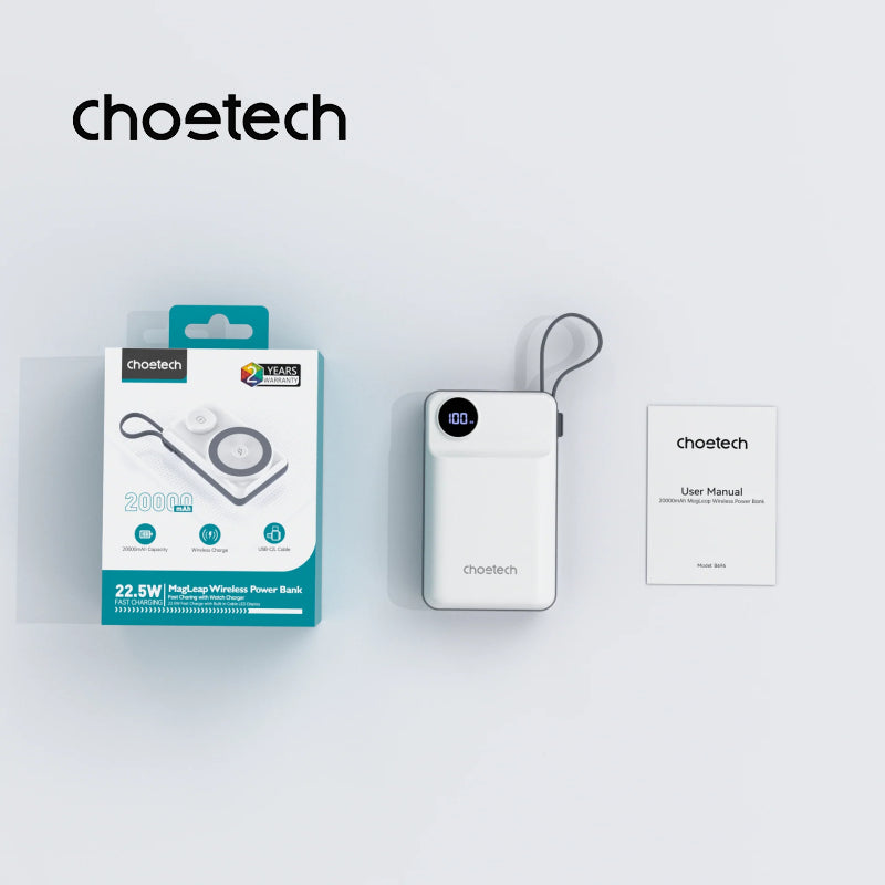 Choetech 20000mAh LED display power bank for Mobile and Apple watch (B696)
