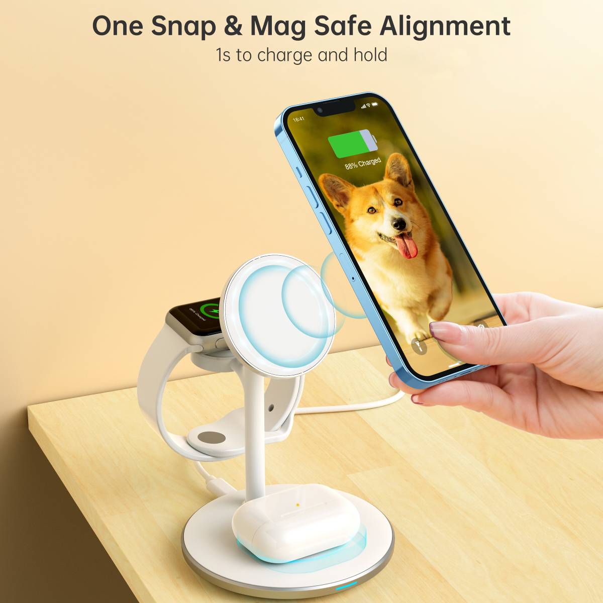 Choetech Qi2 3-in-1 15W Wireless Charger with MagSafe (T585-F Plus)