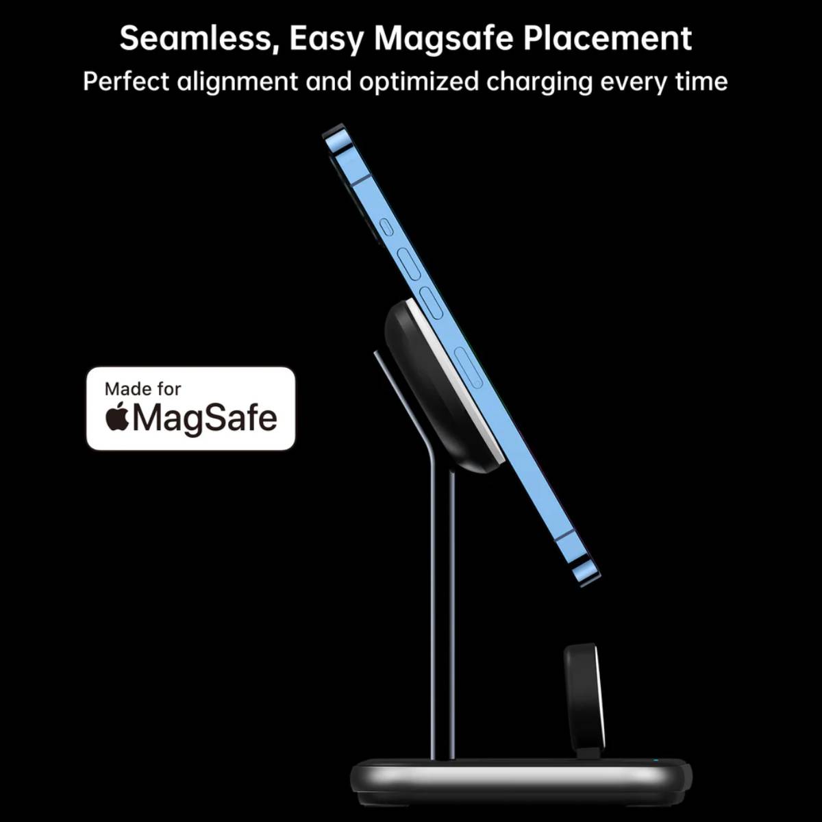 Choetech Qi2 3-in-1 15W Wireless Charger with MagSafe (T585-F Plus)