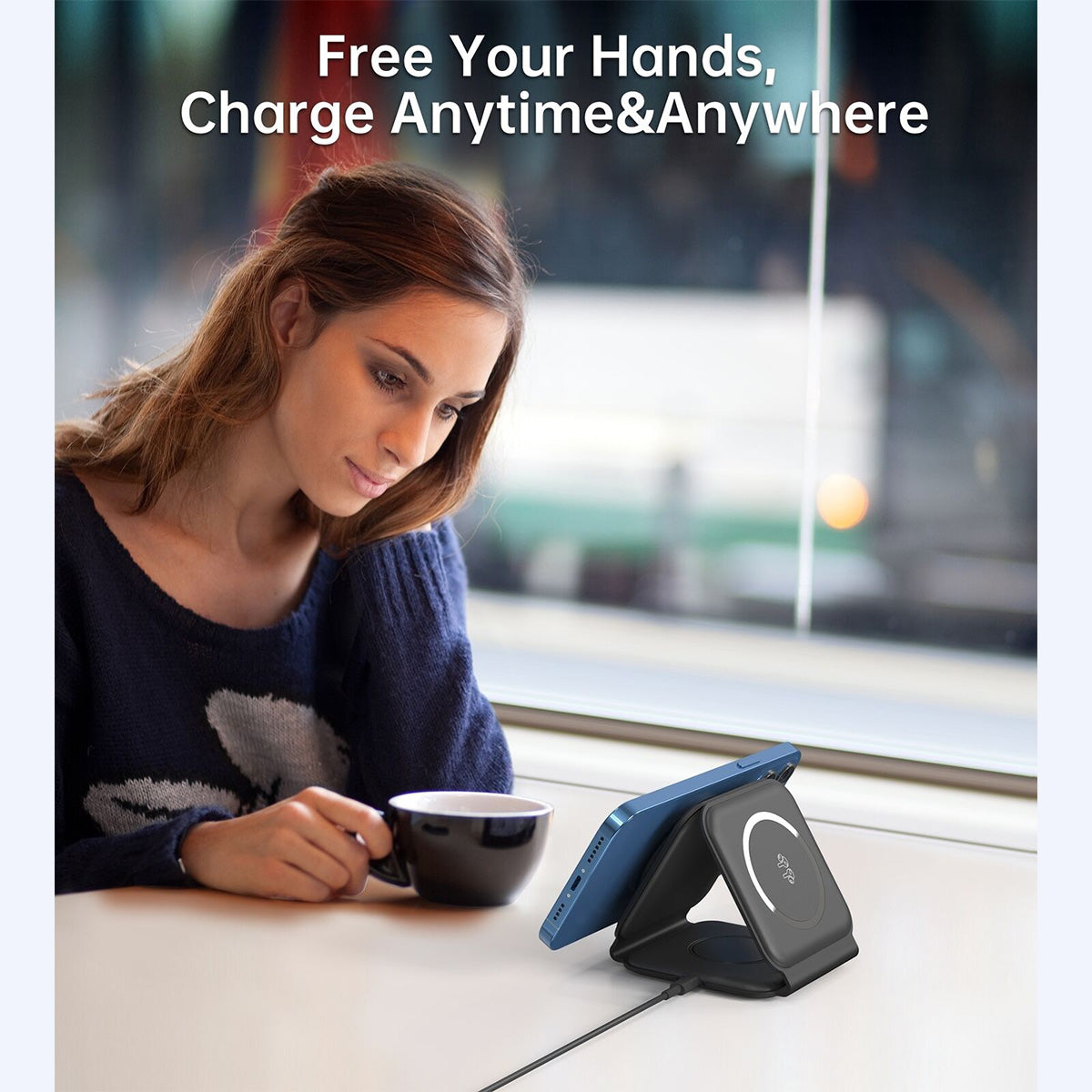 Choetech 3-in-1 Foldable Magnetic Wireless Charging Station T588-F
