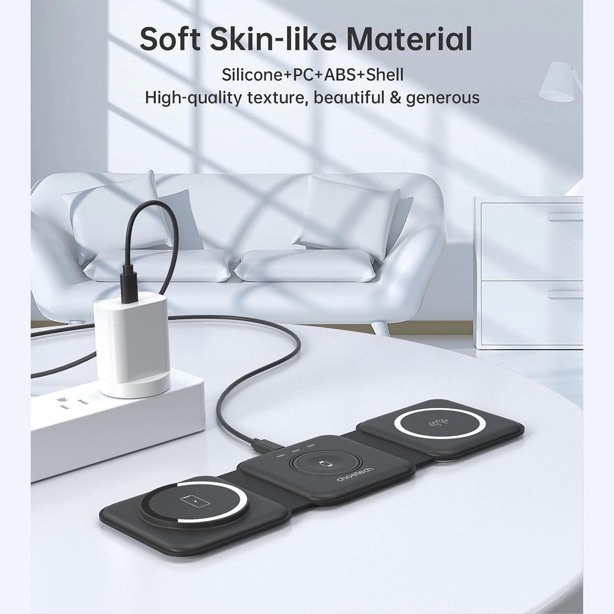 Choetech 3-in-1 Foldable Magnetic Wireless Charging Station T588-F