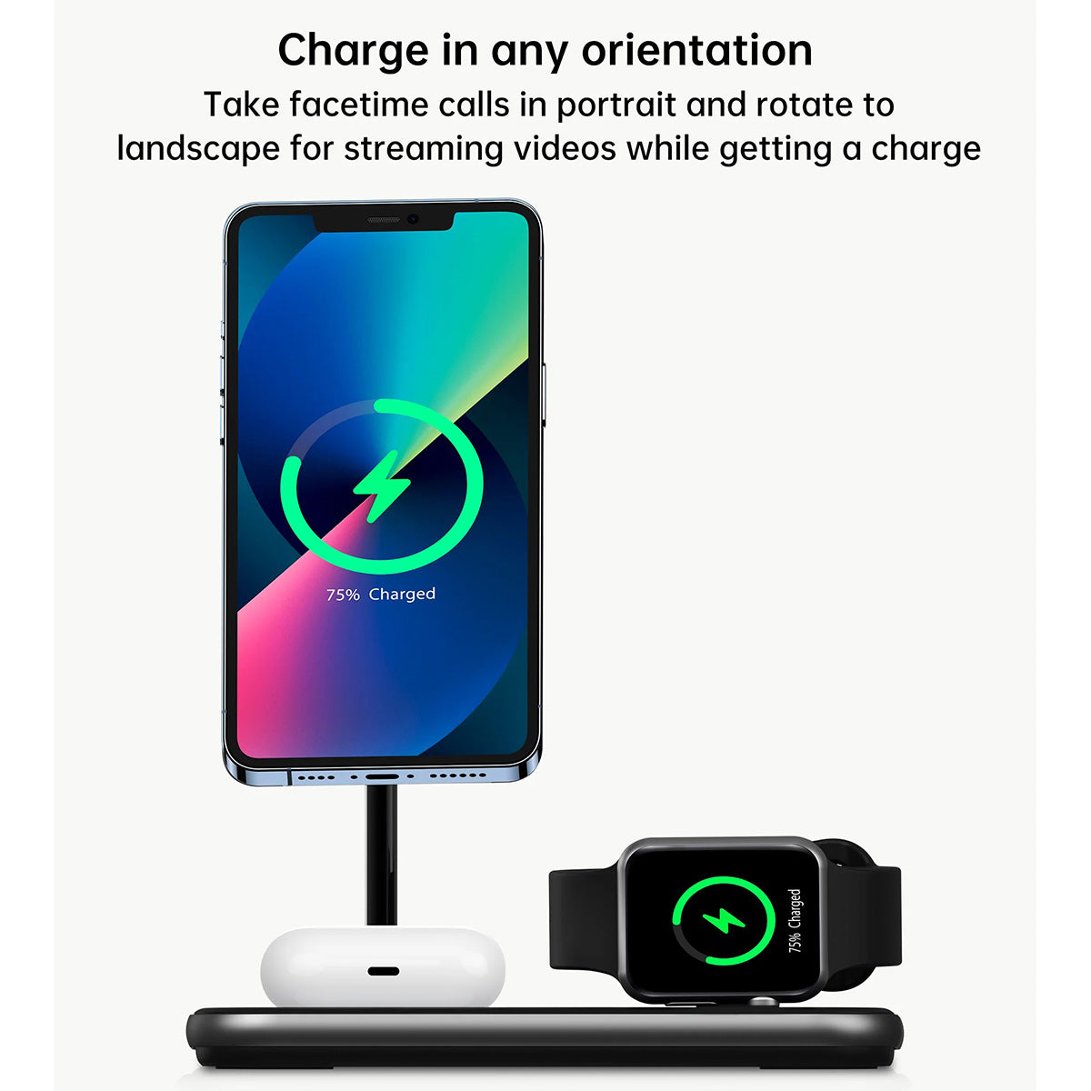Choetech 3-in-1 Magnetic Wireless Charging Station T589-F (Black) - XtraSure | Apple Authorized Reseller in Myanmar