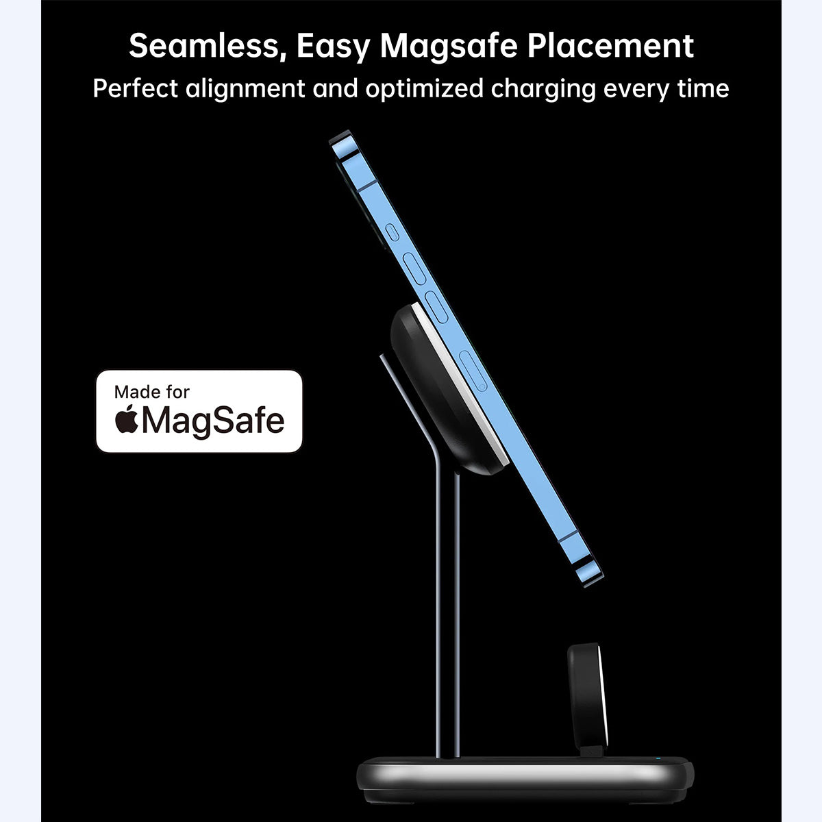 Choetech 3-in-1 Magnetic Wireless Charging Station T589-F (Black) - XtraSure | Apple Authorized Reseller in Myanmar