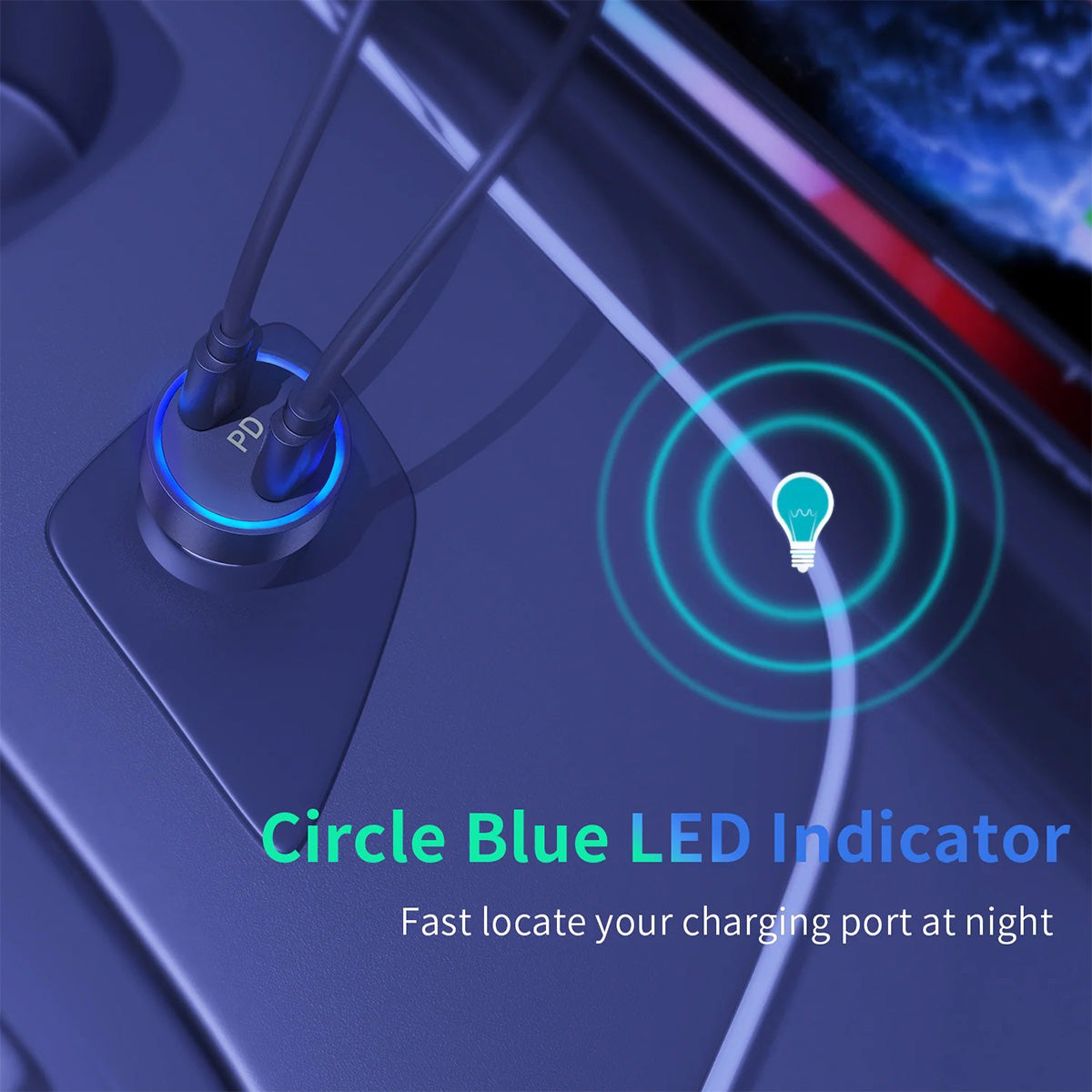 Choetech 36W Dual Type-C Car Charger C0054 (Black) - XtraSure | Apple Authorized Reseller in Myanmar