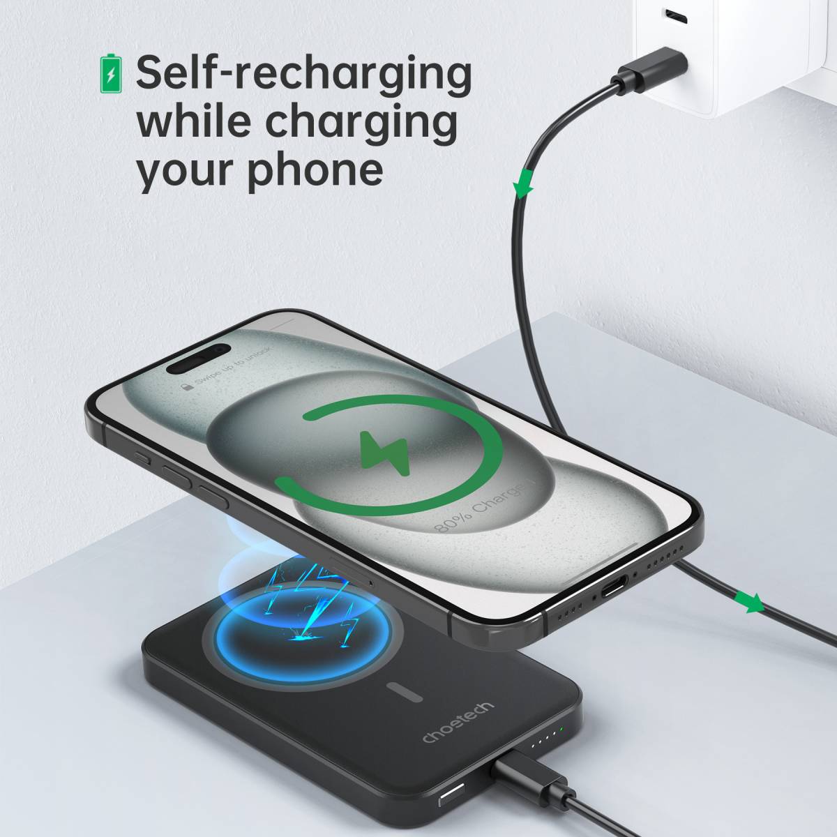 Choetech 5000mAh Magnetic Wireless Power Bank (B709) - XtraSure | Apple Authorized Reseller in Myanmar