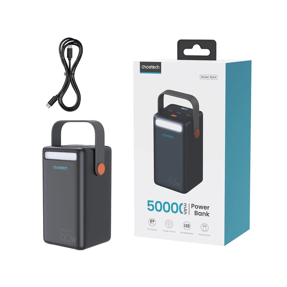 Choetech 65W 50000mAh mini Power Station B664 (Blue) - XtraSure | Apple Authorized Reseller in Myanmar