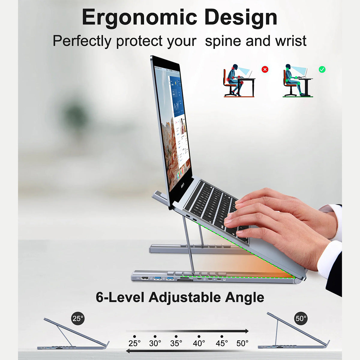 Choetech 7-in-1 USB-C HUB Stand HUB-M48 (Gray) - XtraSure | Apple Authorized Reseller in Myanmar