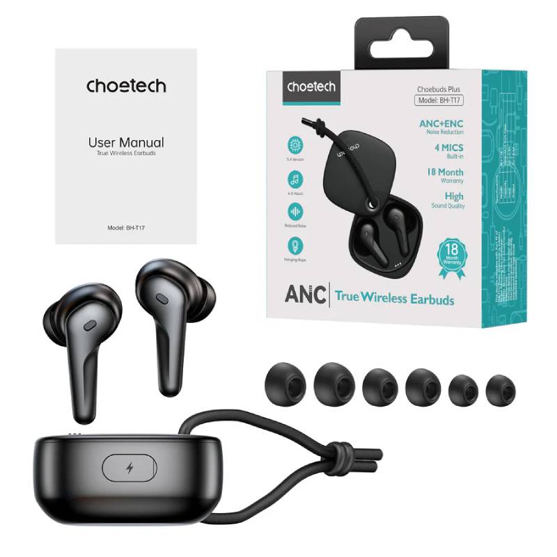 Choetech ANC+ENC 4 Mic TWS Earbuds (BH-T17) - XtraSure | Apple Authorized Reseller in Myanmar