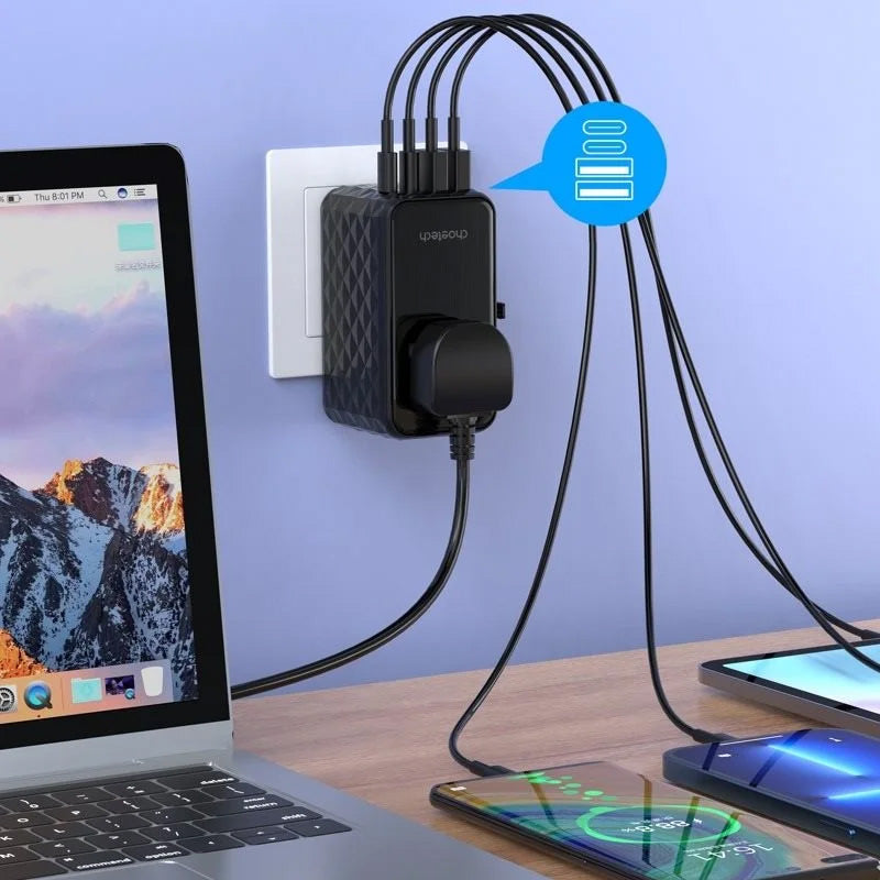 Choetech PD100W Travel Wall Charger PD6028 (Black)