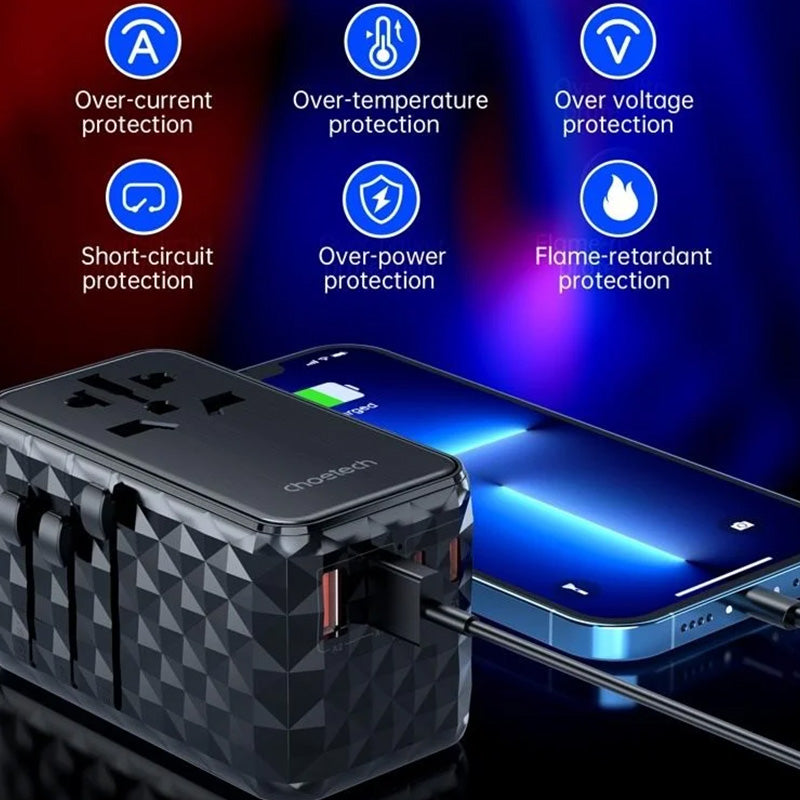Choetech PD100W Travel Wall Charger PD6028 (Black)