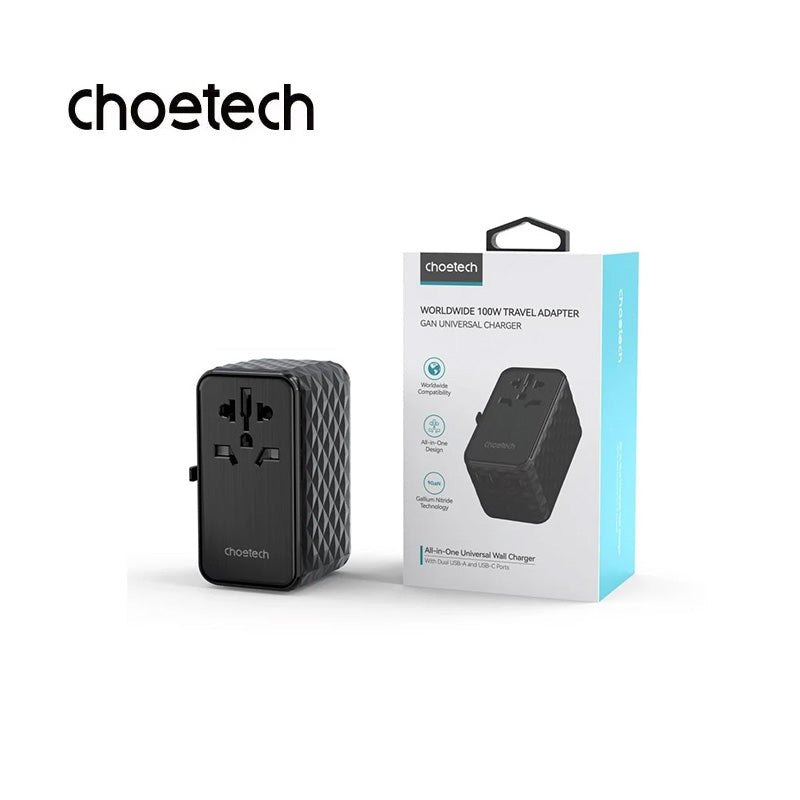 Choetech PD100W Travel Wall Charger PD6028 (Black)