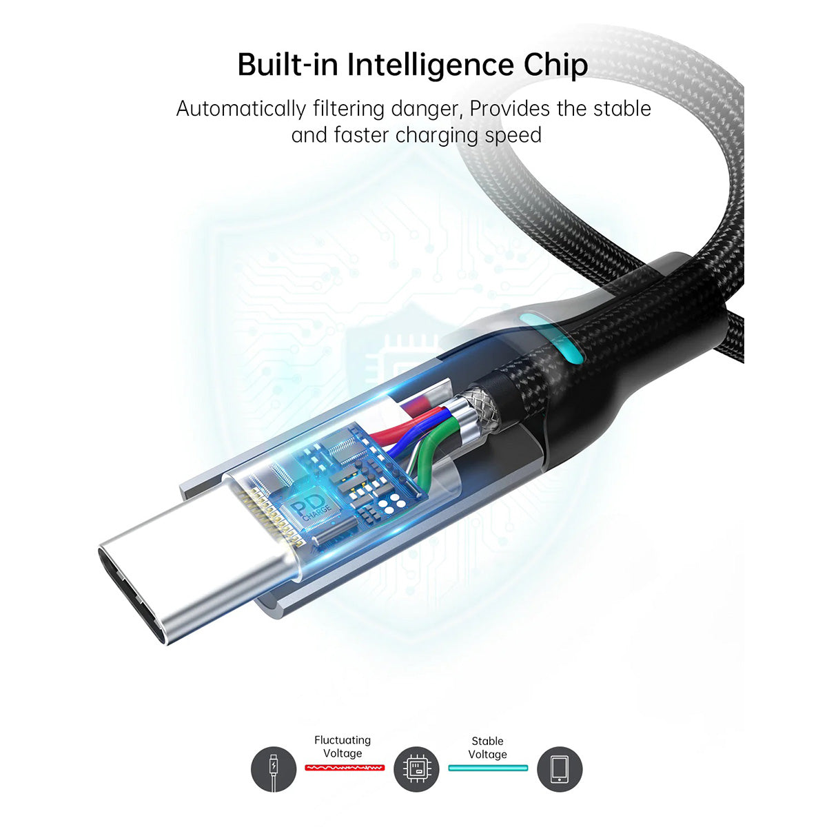 Choetech PD100W USB-C to USB-C Nylon Cable XCC-1002 (1.8m)