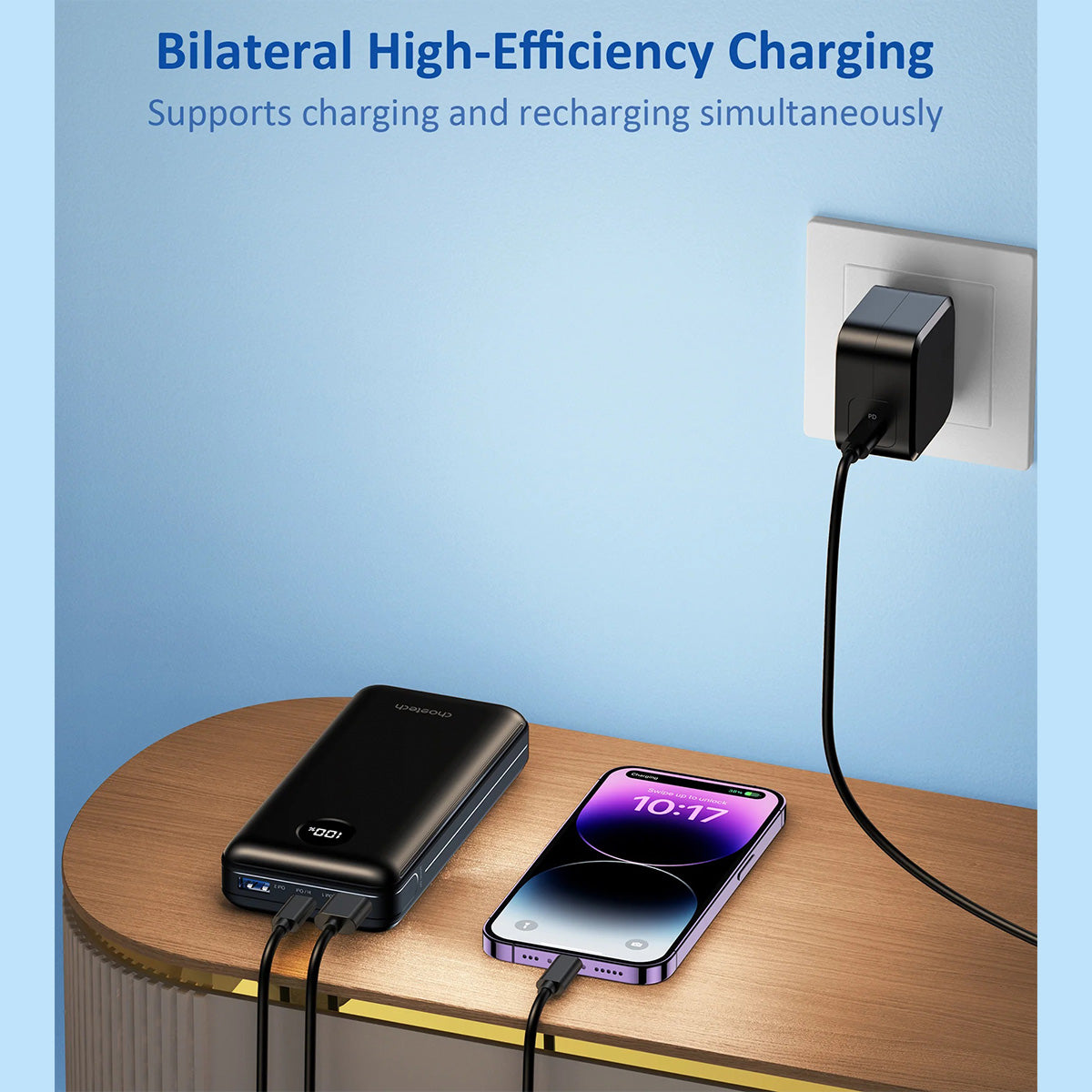 Choetech PD45W 20000mAh Powerbank B653 (Black) - XtraSure | Apple Authorized Reseller in Myanmar