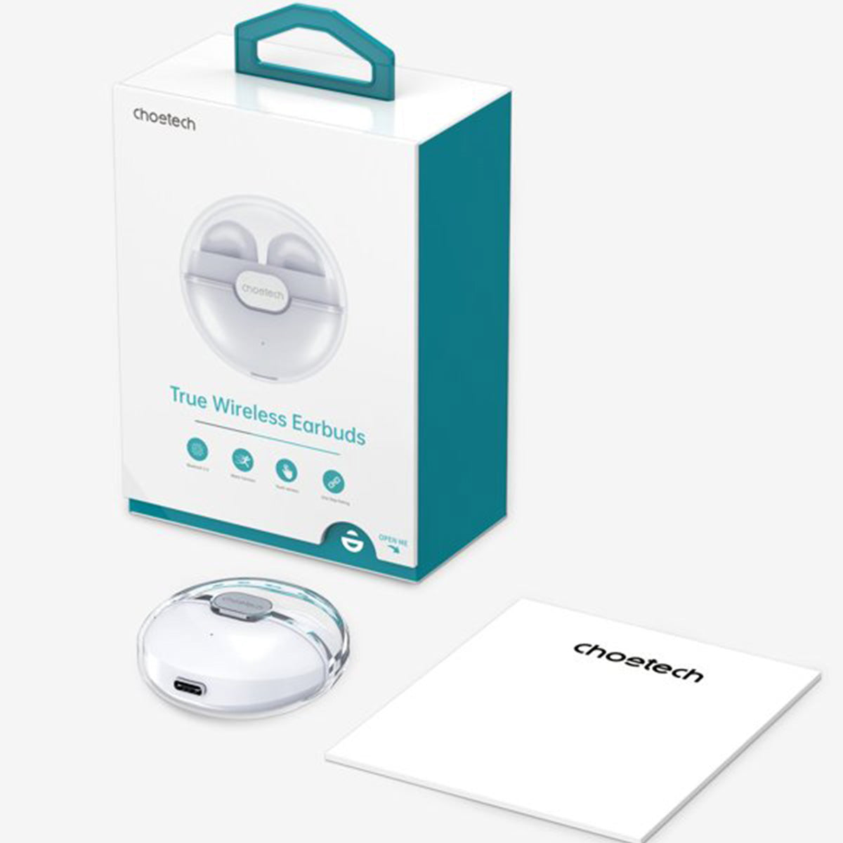 Choetech Translucent V5.0 True Wireless Earbuds BH-T08 (White) - XtraSure | Apple Authorized Reseller in Myanmar