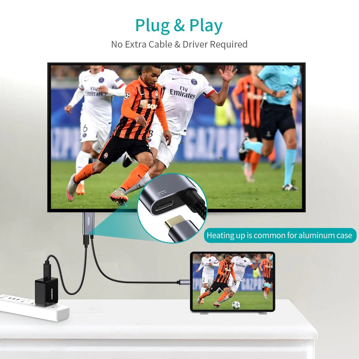 Choetech USB-C to HDMI Cable with PD Charging XCH-M180GY (Gray)