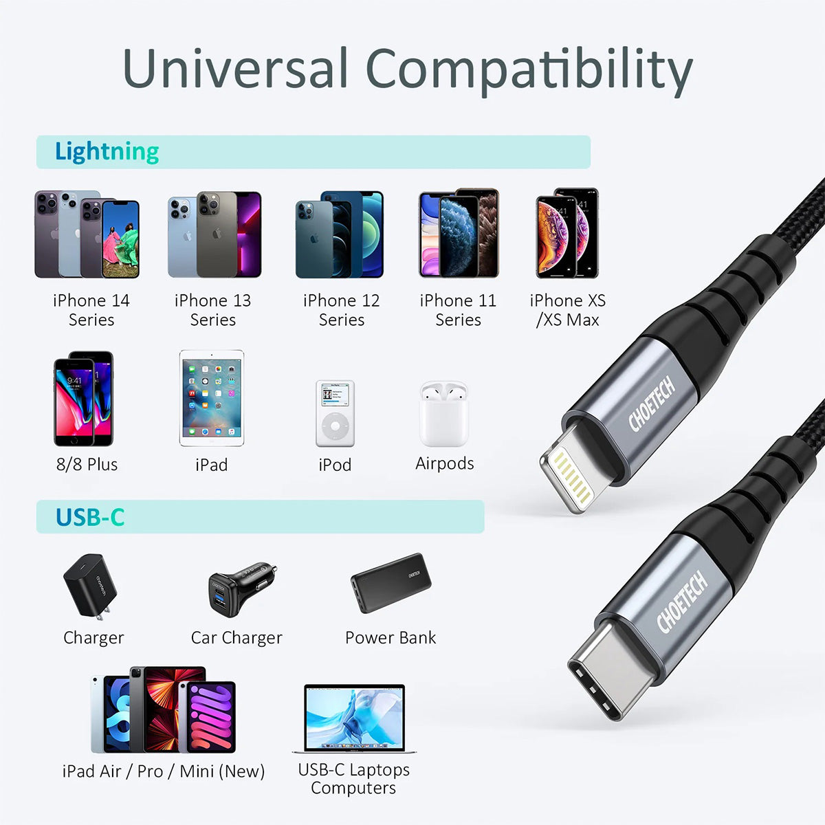 Choetech USB-C to Lightning Cable IP0039 (1.2m)