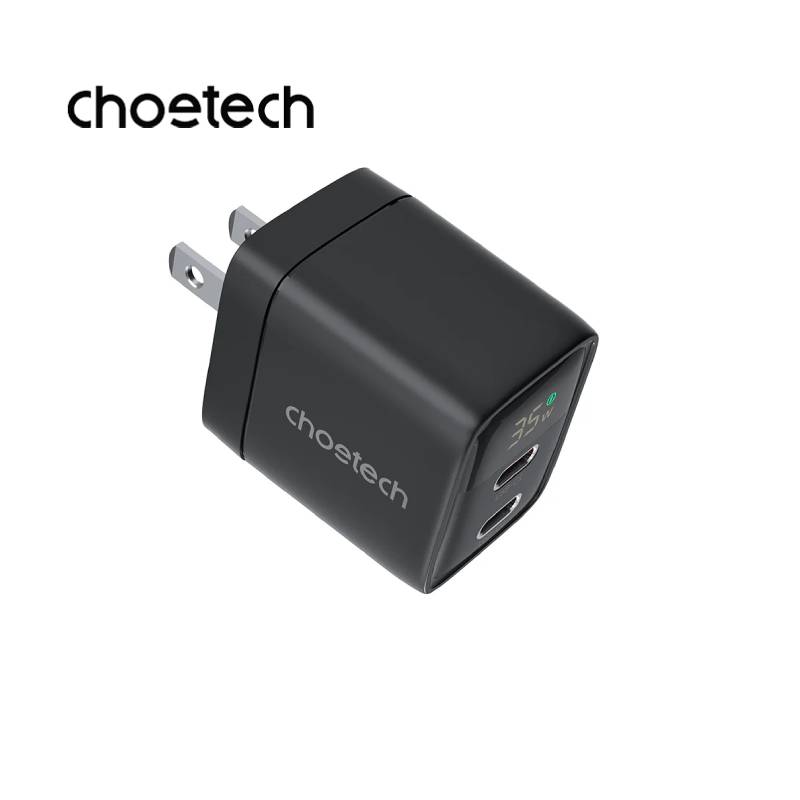 Choetech PD 35W GaN Dual Type-C Display Wall Charger (PD6051)
