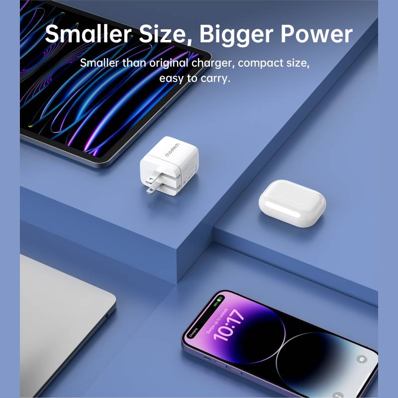 Choetech PD 35W GaN Dual Type-C Display Wall Charger (PD6051)