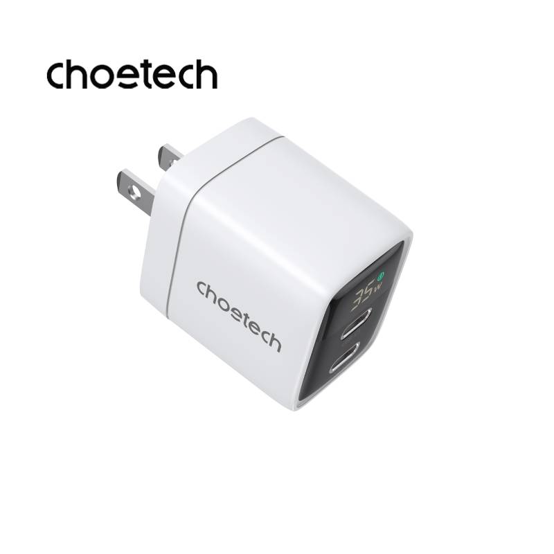 Choetech PD 35W GaN Dual Type-C Display Wall Charger (PD6051)