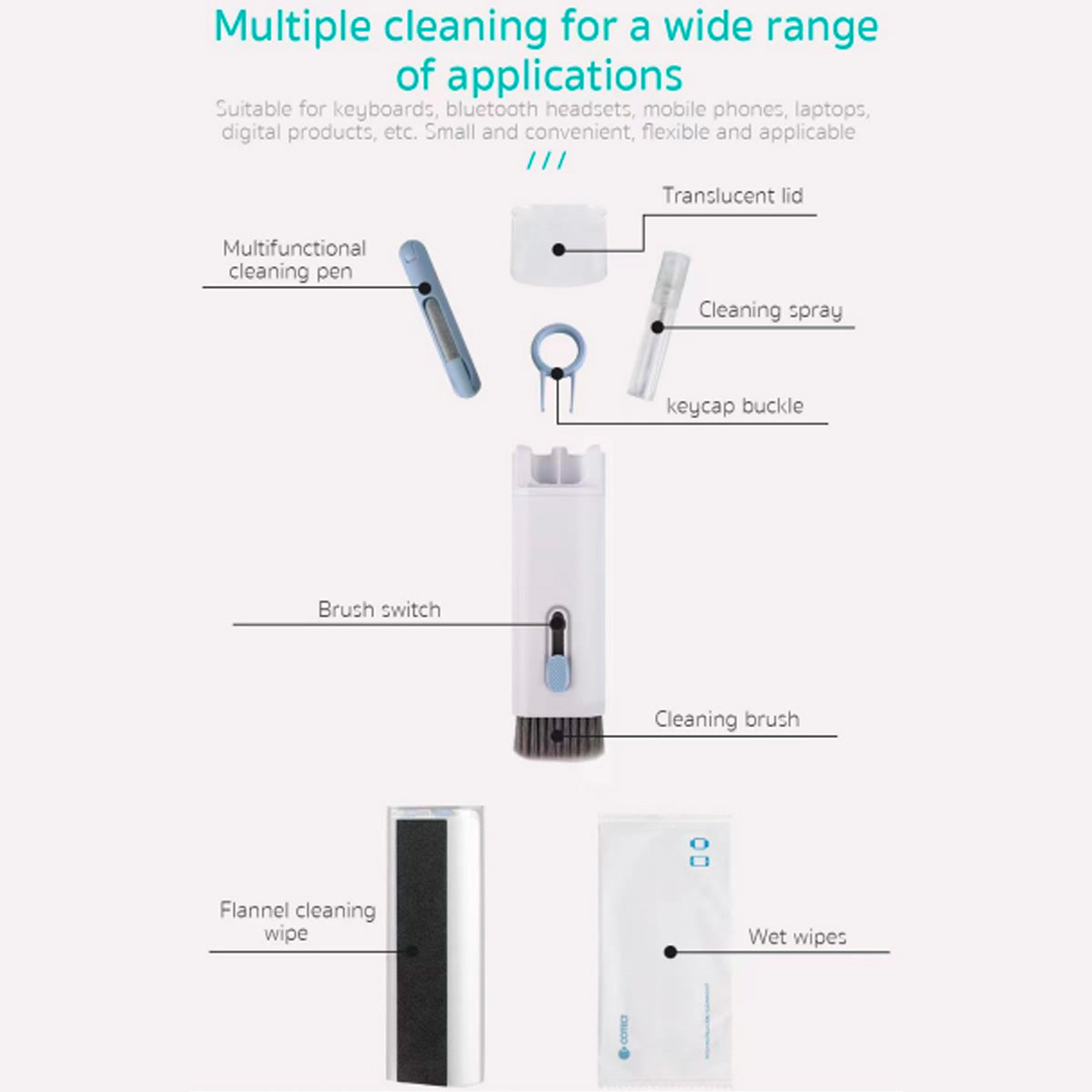 COTECi 8 in 1 Multipurpose Cleaning Kit - XtraSure | Apple Authorized Reseller in Myanmar