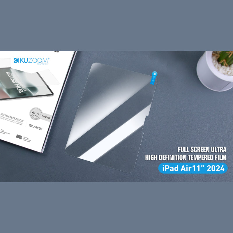 Kuzoom iPad Full Screen Ultra High Definition Tempered Flim for M3-M2 Air 11"/13"