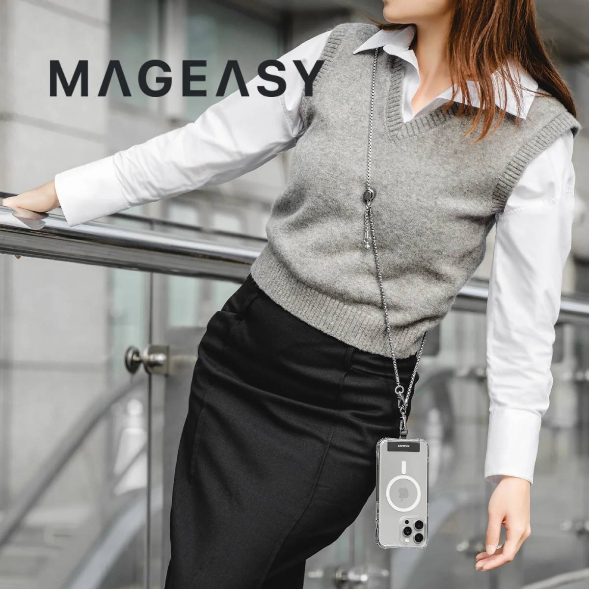 MagEasy Metal Chain Strap (Silver) - XtraSure | Apple Authorized Reseller in Myanmar