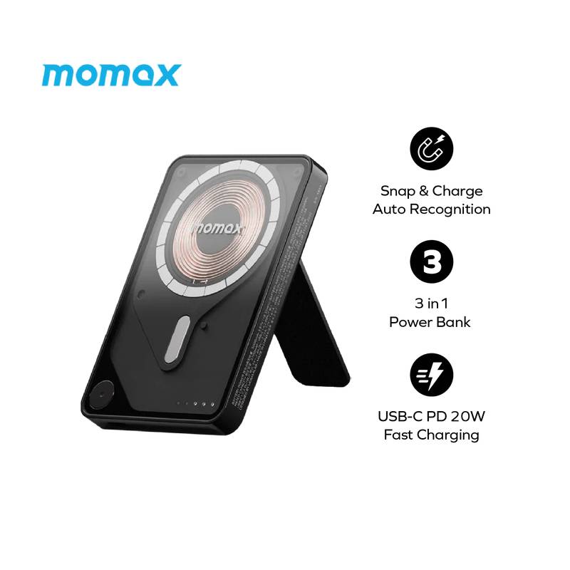 Momax 1-Power X Pro Magnetic Wireless Power Bank 5000mAh (IP131)