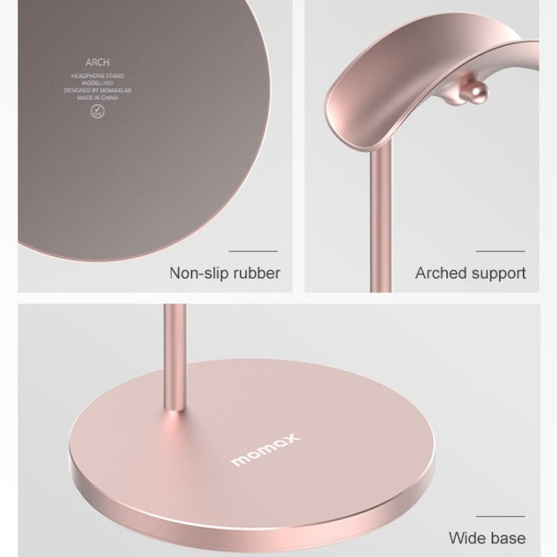 Momax ARCH Headphone Stand HS1 (Rose Gold) - XtraSure | Apple Authorized Reseller in Myanmar