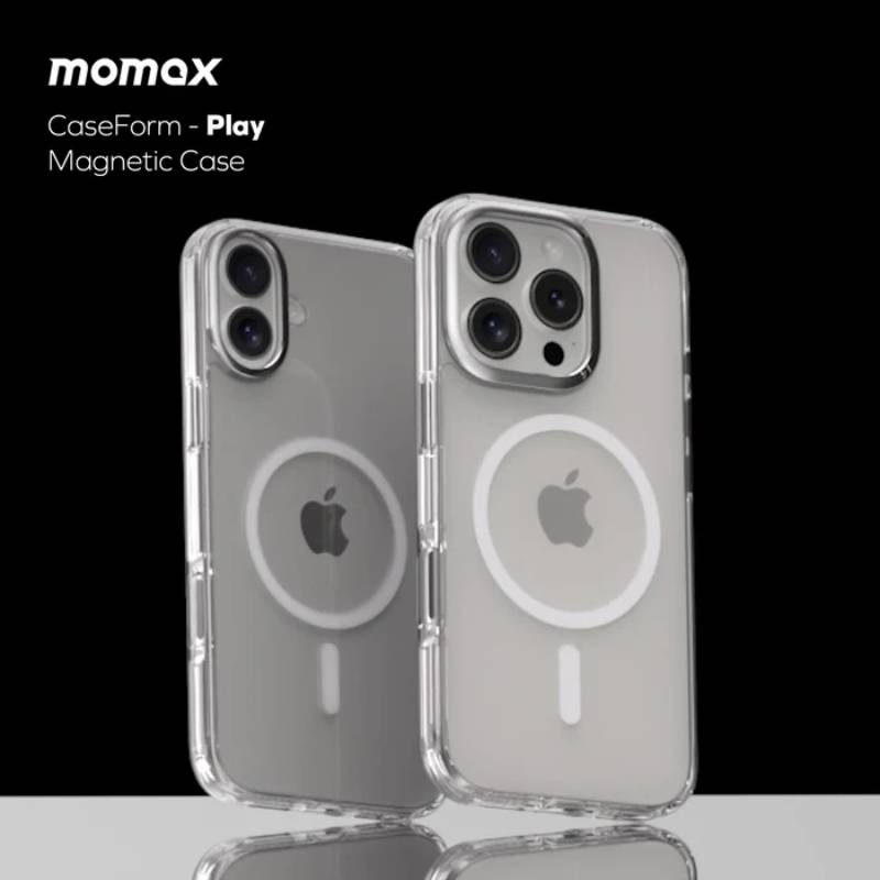 Momax CaseFORM Play Magnetic Case for iPhone 16 Series (Transparent) - XtraSure | Apple Authorized Reseller in Myanmar