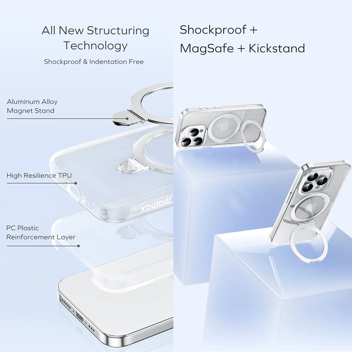 Momax Flip Magnetic Case for iPhone 15 Series - XtraSure | Apple Authorized Reseller in Myanmar