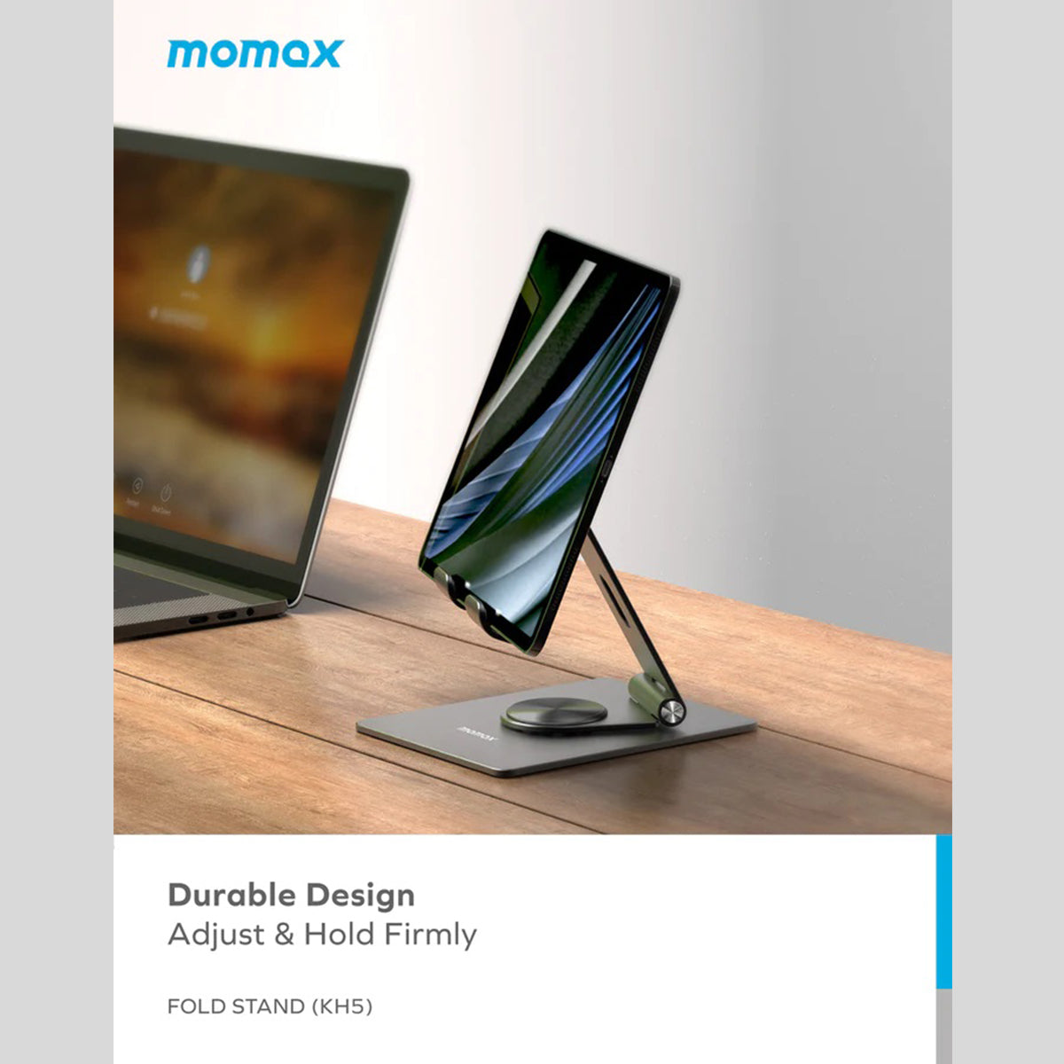 Momax Fold Stand Rotating Mobile Phone/Tablet Multipurpose Holder (KH5E/KH5U) - XtraSure | Apple Authorized Reseller in Myanmar