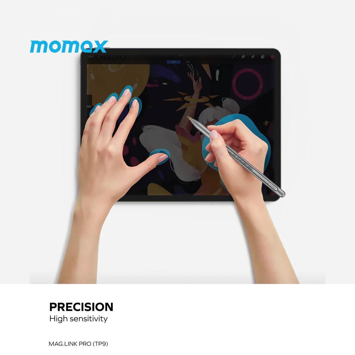 Momax Magnetic Charging Active Stylus Pen TP9S (Silver) - XtraSure | Apple Authorized Reseller in Myanmar