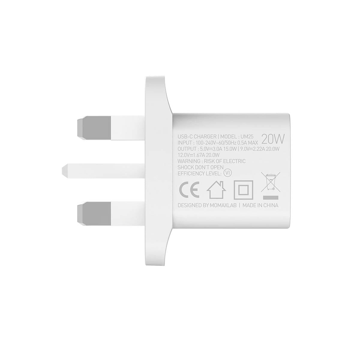 Momax ONEPLUG 20W Mini PD Fast Charger (UM25UKW/UM25UKD)