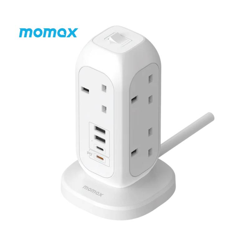Momax OnePlug 7-Outlet Power Strip With USB ports (US18UKW) - XtraSure | Apple Authorized Reseller in Myanmar