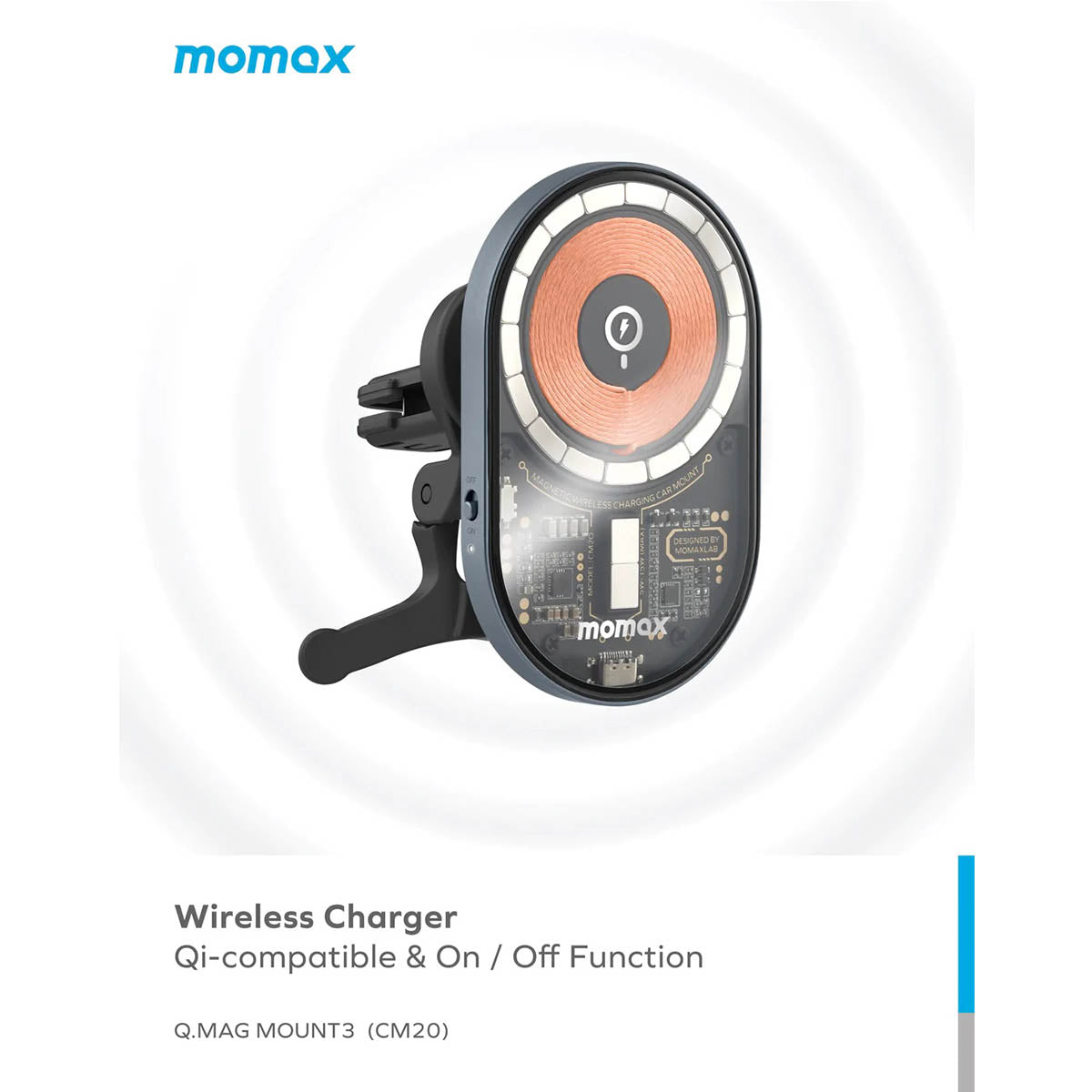 Momax Q.Mag Mount3 15W Magnetic Wireless Charing Car Mount - XtraSure | Apple Authorized Reseller in Myanmar