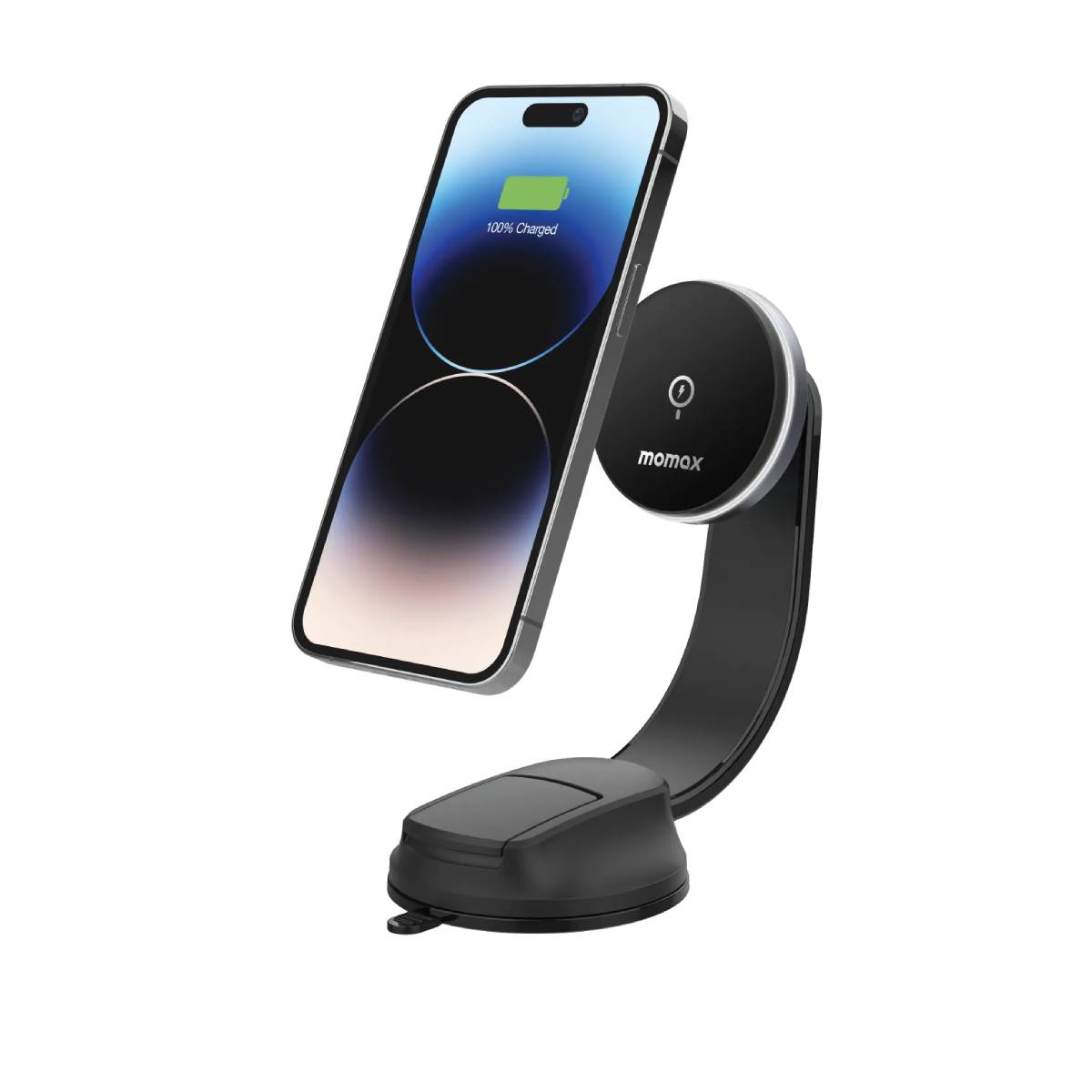 Momax Q.Mag Mount5 15W Magnetic Wireless Charging Car Mount (CM25B) - XtraSure | Apple Authorized Reseller in Myanmar