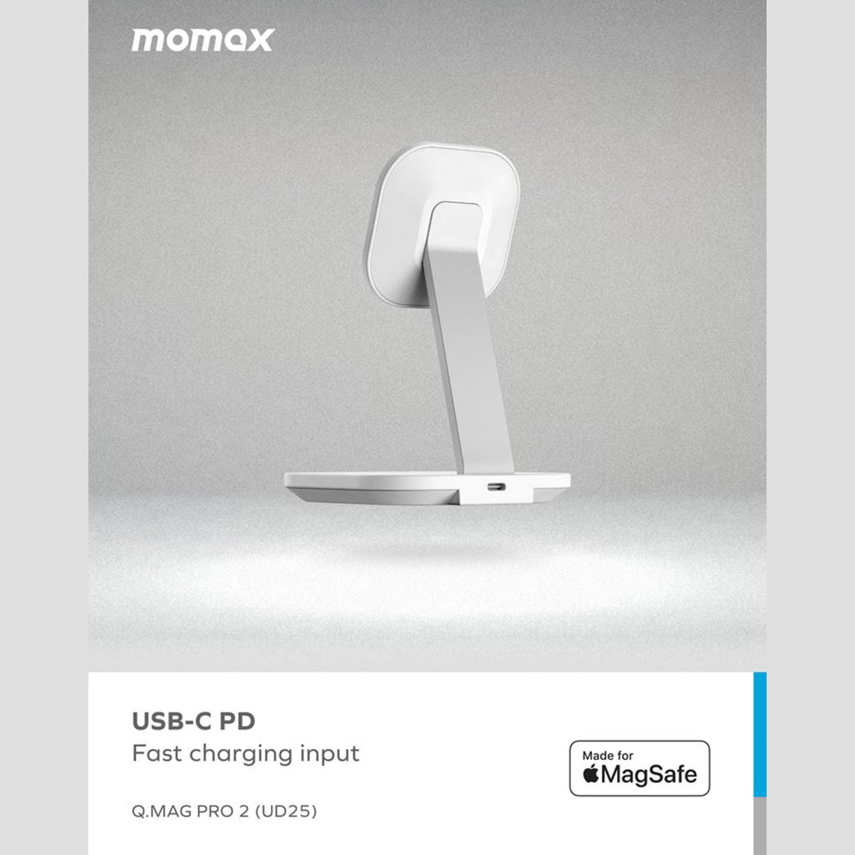 Momax Q.Mag Pro 2 2-in-1 MagSafe Wireless Charging Stand (UD25W) - XtraSure | Apple Authorized Reseller in Myanmar