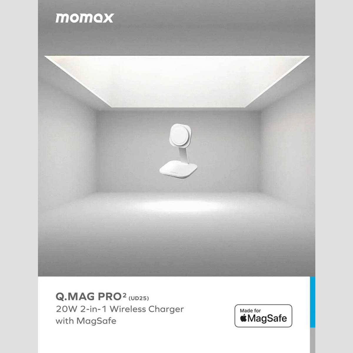 Momax Q.Mag Pro 2 2-in-1 MagSafe Wireless Charging Stand (UD25W) - XtraSure | Apple Authorized Reseller in Myanmar