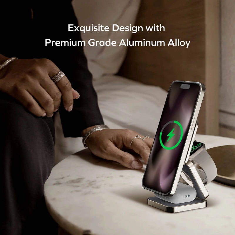 Momax Q2.Mag Go Qi2 3-in-1 Magnetic Wireless Charging Stand - XtraSure | Apple Authorized Reseller in Myanmar