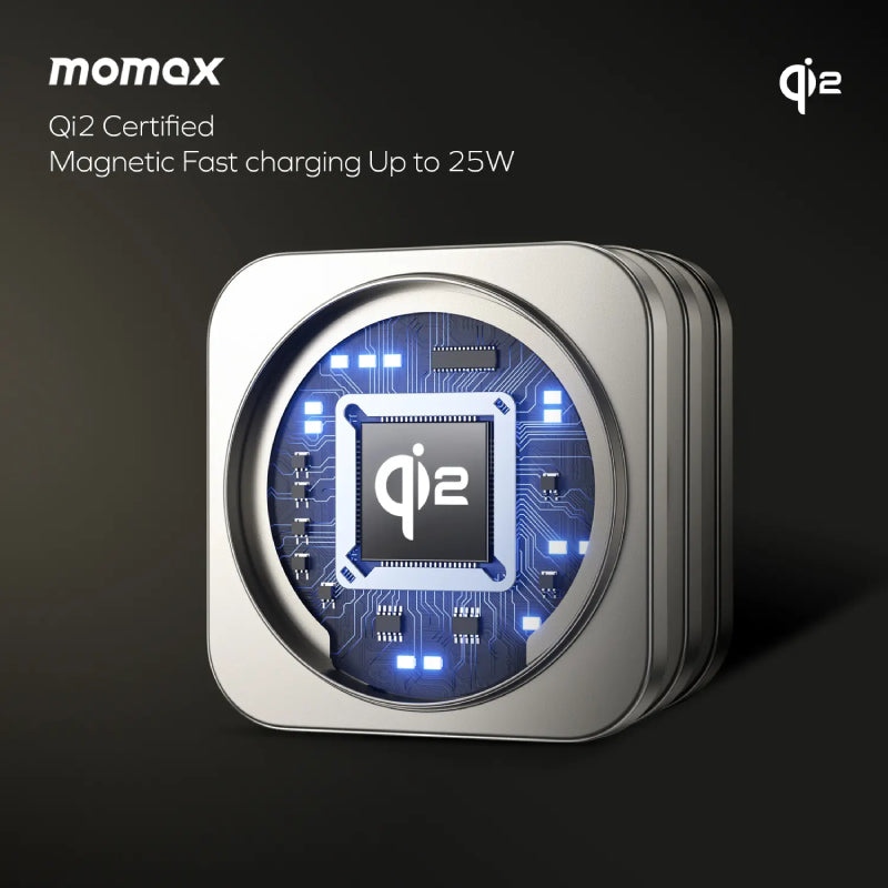 Momax Q2.Mag Go Qi2 3-in-1 Magnetic Wireless Charging Stand - XtraSure | Apple Authorized Reseller in Myanmar