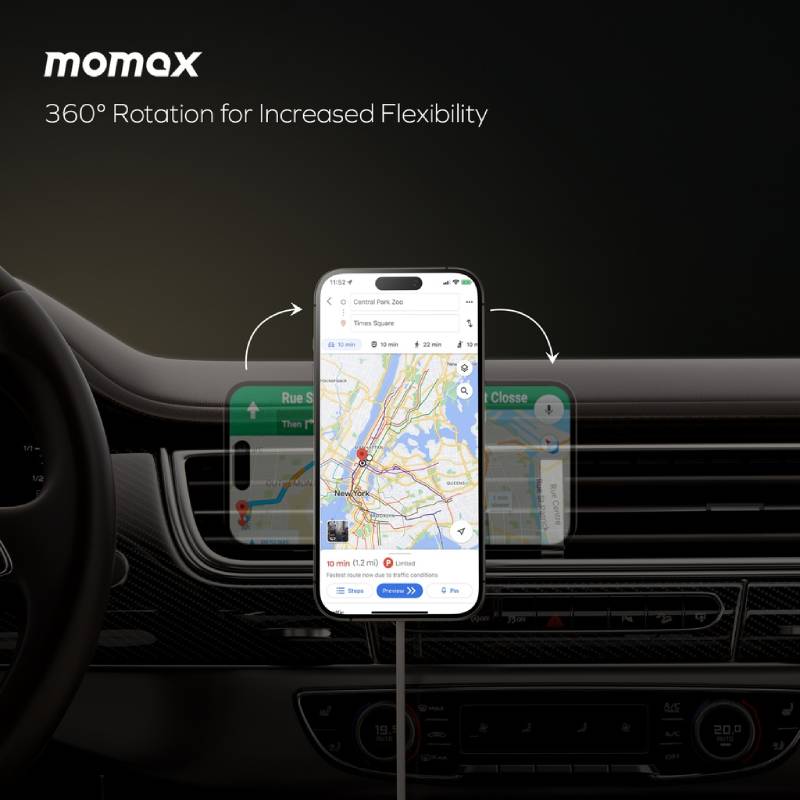Momax Q2.Mag Magnetic Wireless Charging Car Mount 15W (CM32) - XtraSure | Apple Authorized Reseller in Myanmar