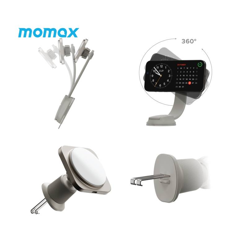 Momax Q2.Mag Magnetic Wireless Charging Car Mount 15W (CM32) - XtraSure | Apple Authorized Reseller in Myanmar