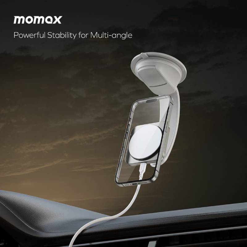 Momax Q2.Mag Magnetic Wireless Charging Car Mount 15W (CM32) - XtraSure | Apple Authorized Reseller in Myanmar