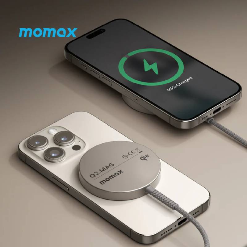Momax Q2.Mag Portable 15W Qi2 Wireless Magnetic Charger (UD32L) - XtraSure | Apple Authorized Reseller in Myanmar